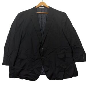 Joseph Abboud Mens 56R Sport Coat Blazer Black Wool Reda Super 110s Made in USA